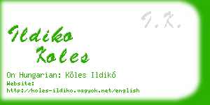 ildiko koles business card